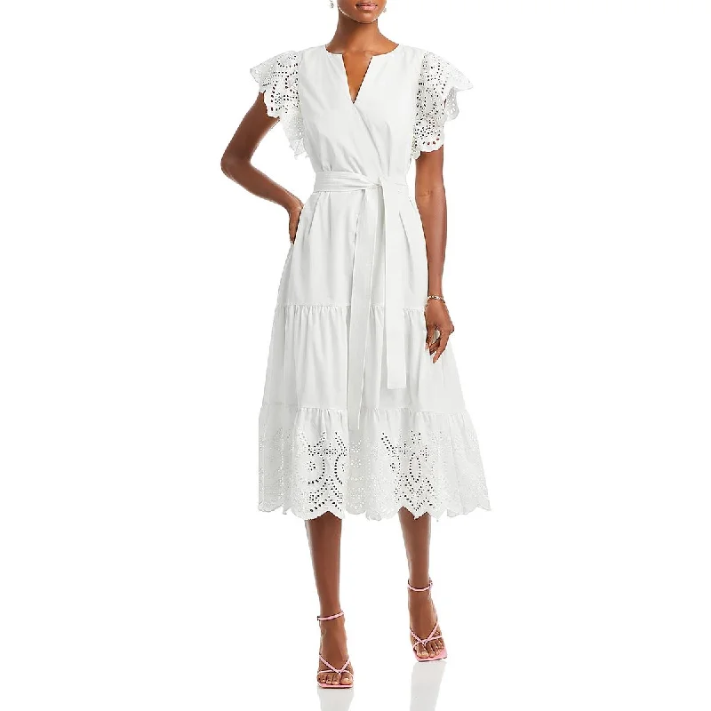 Sophisticated Fashion Rails Womens GIA Woven Tiered Midi Dress