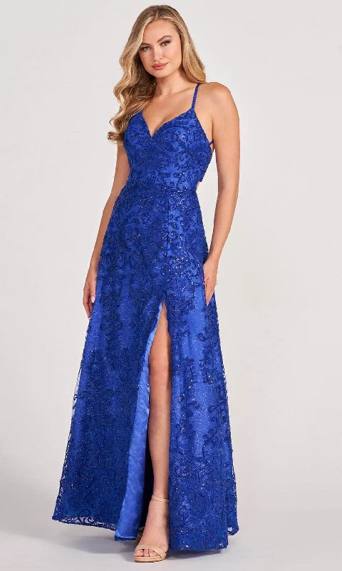 Online Impressions Boutique Colette for Mon Cheri CL2028 - Glittering Lace Applique Plus Size Prom Gown