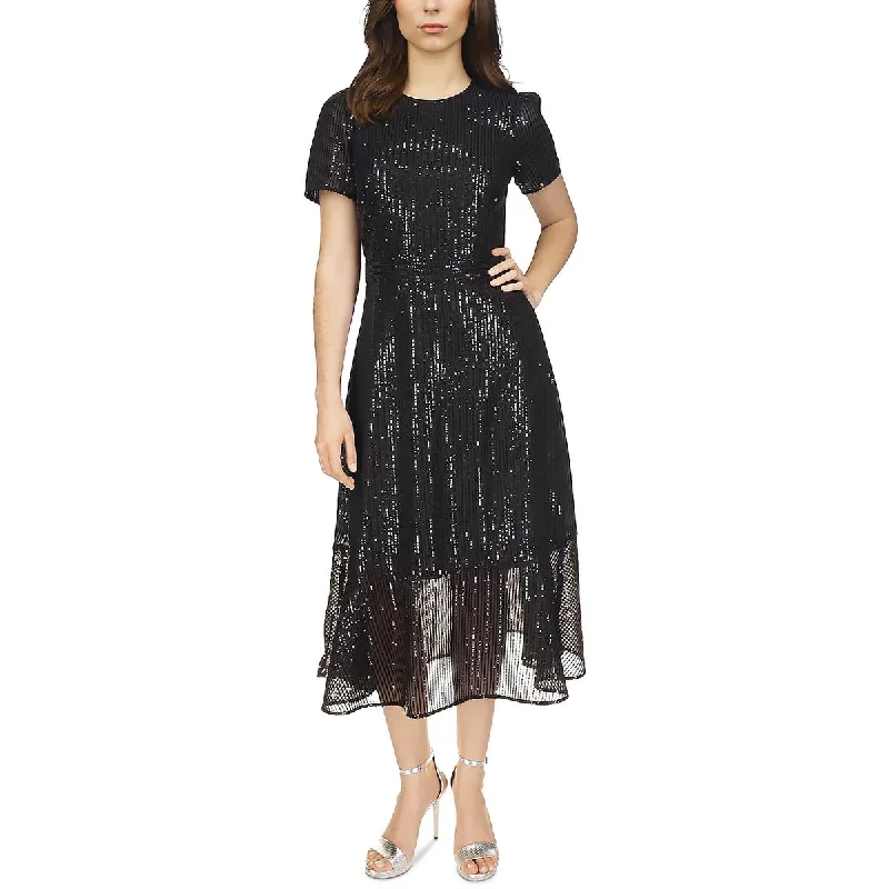 Luxury Fashion MICHAEL Michael Kors Womens Sequined Stripe Midi Dress