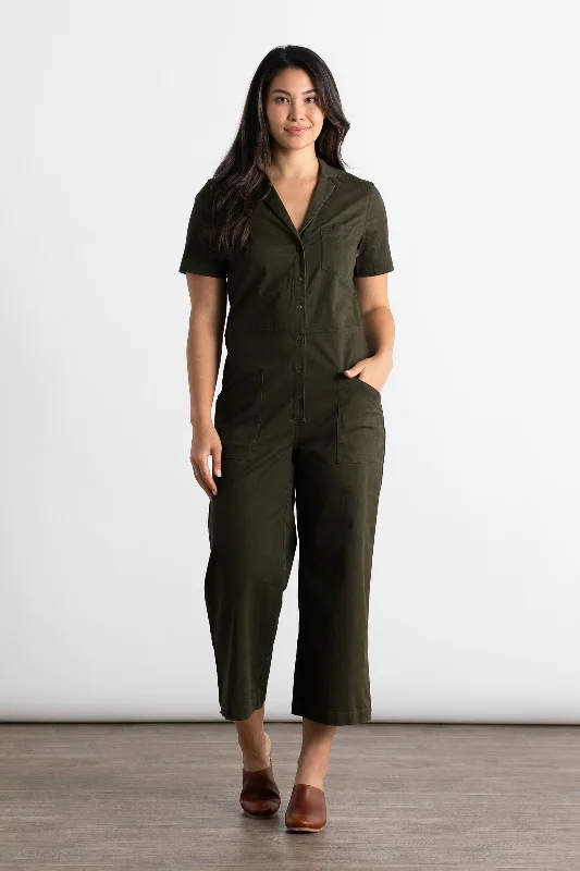 Trend Setting Threads Lou Utility Jumpsuit / Olive