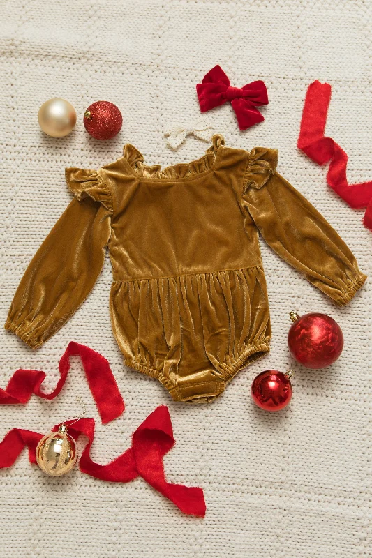 Redefining Women's Style Baby Cleopatra Romper in Romance Me Gold - FINAL SALE