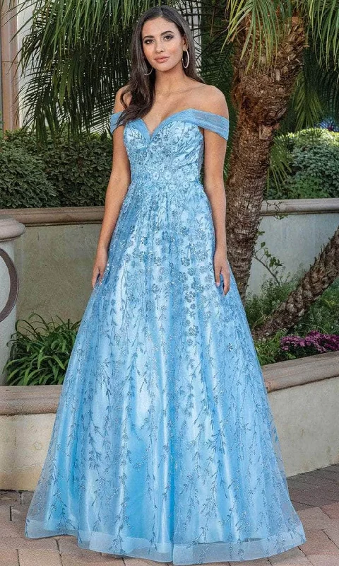 Casual Wear Dancing Queen 4273 - Off-Shoulder A-Line Long Gown