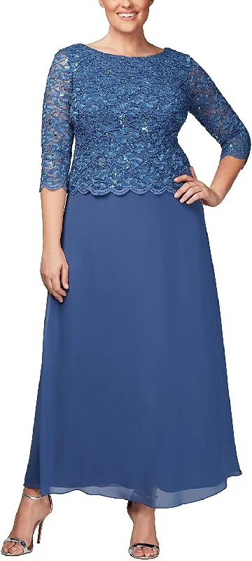 Stylish Women’s Clothes for Work and Play Alex Evenings AE412655 Plus Size Long Formal Dress