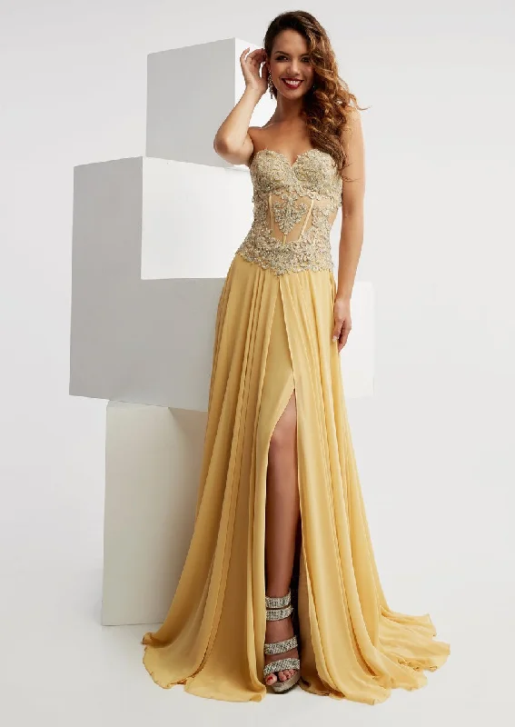 Limited Stock, Big Sale Jasz Couture - Appliqued Corset Gown 6019