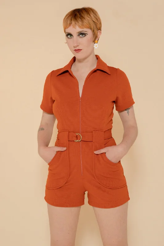 Style Versatile Women's Collection California Shake Romper in Rust