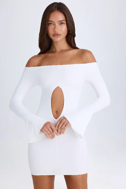 Trendy Styles Off-Shoulder Cut-Out Mini Dress in White