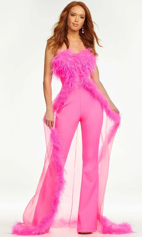 Valentine's Special Ashley Lauren -   Strapless Feather Overskirt Jumpsuit