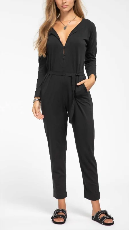 Relaxed Fashion Flight Suit In Black