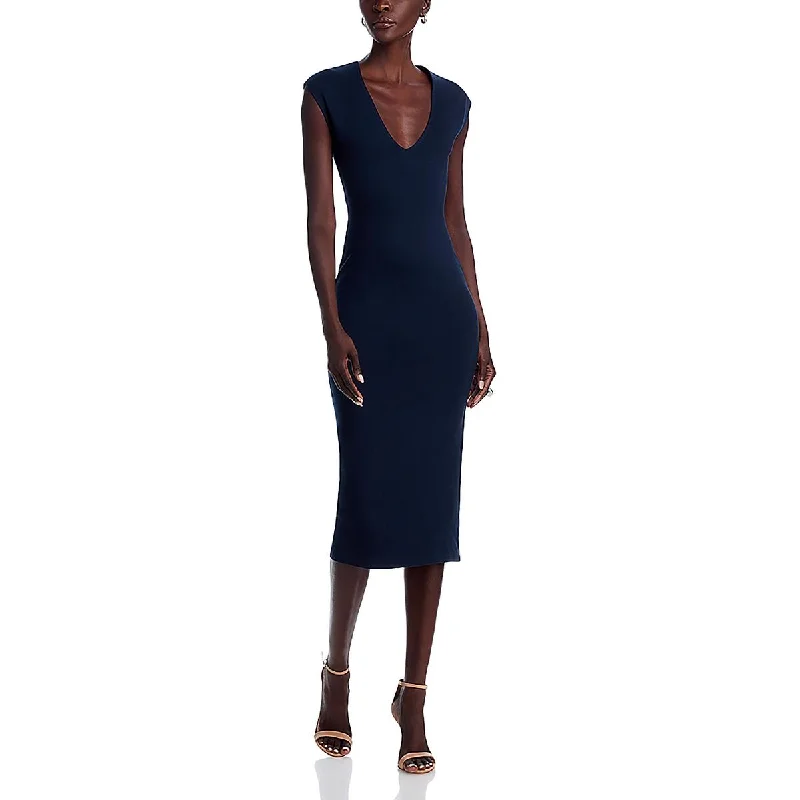 Chic Women’s Clothing Online Aqua Womens Stretch Rayon Midi Dress
