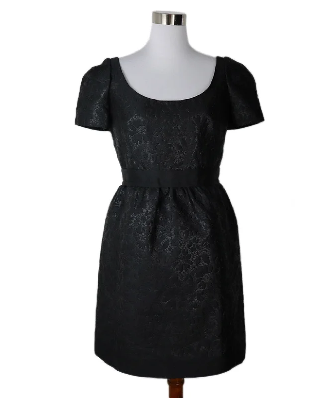 Latest Trends Louis Vuitton Black Brocade Silk Dress sz 4