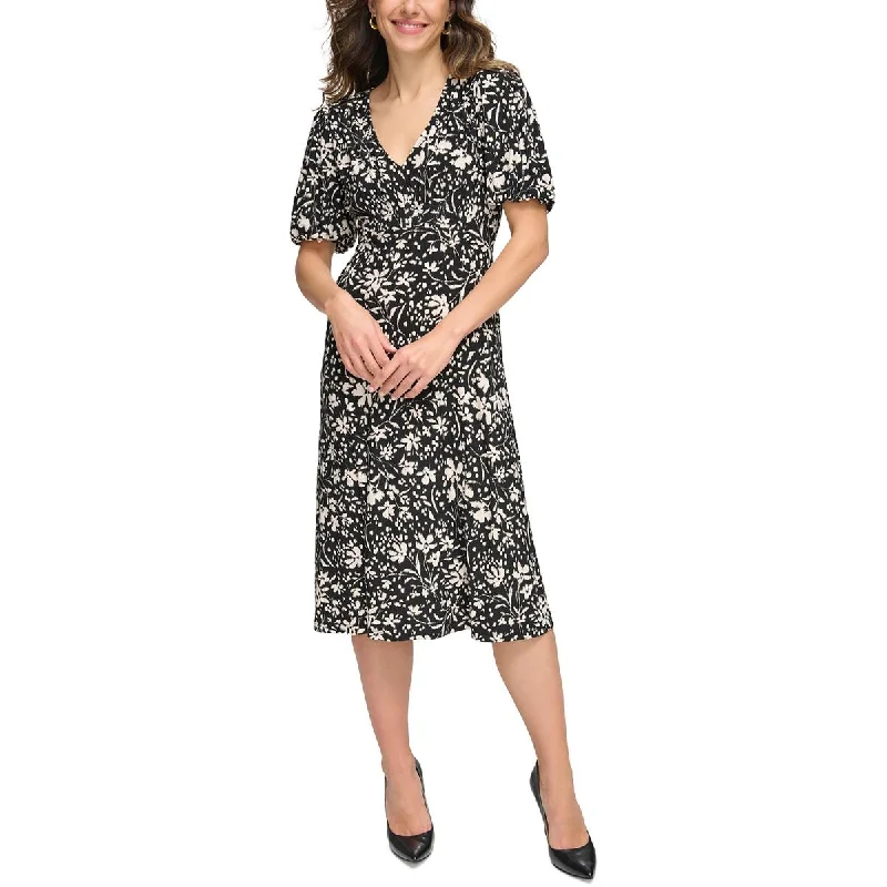 Browse Our Top Products Tommy Hilfiger Womens Printed Jersey Midi Dress