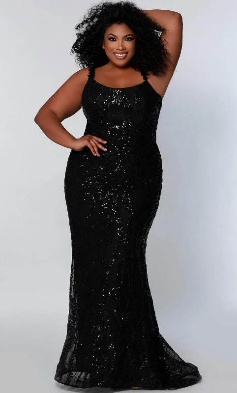 Workwear Fashion for Women Sydney's Closet SC7332 - Sequined Scoop Formal Gown