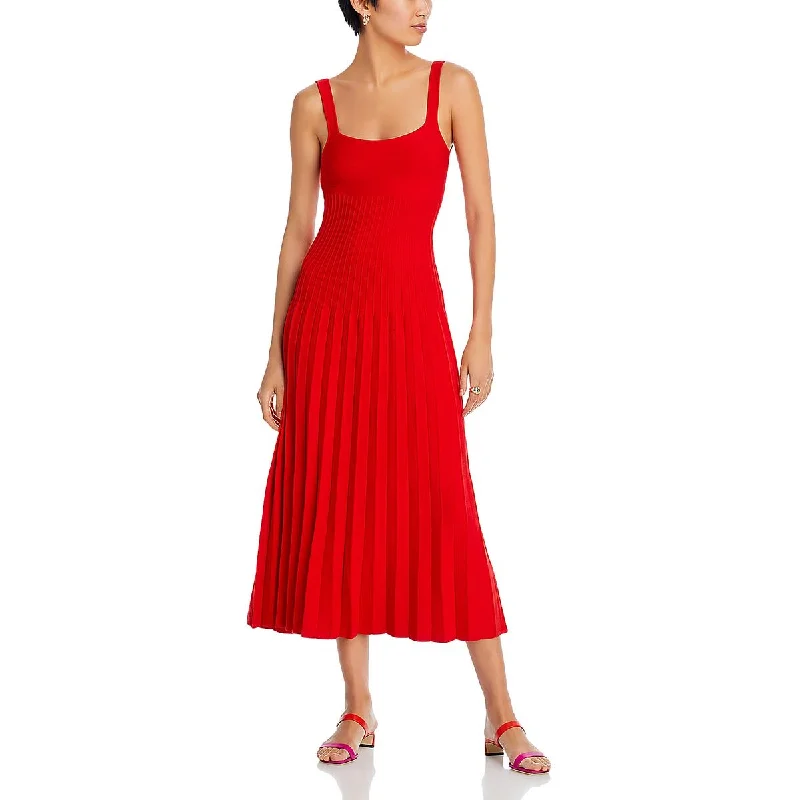 Best Sellers STAUD Womens Tea Length Pleated Midi Dress