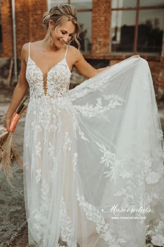 Online Clothing Stores Roycebridal Ivory Tulle A-line V-neck Lace Appliques Wedding Dress, Bridal Gown, MW869 Online Clothing Stores Roycebridal Ivory Tulle A-line V-neck Lace Appliques Wedding Dress, Bridal Gown, MW869