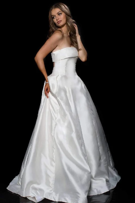 Embrace New Fashion Jovani Cutout Back Strapless Detailed Mikado Ballgown 52152SC - 1 pc Off White In Size 2 Available Embrace New Fashion Jovani Cutout Back Strapless Detailed Mikado Ballgown 52152SC - 1 pc Off White In Size 2 Available
