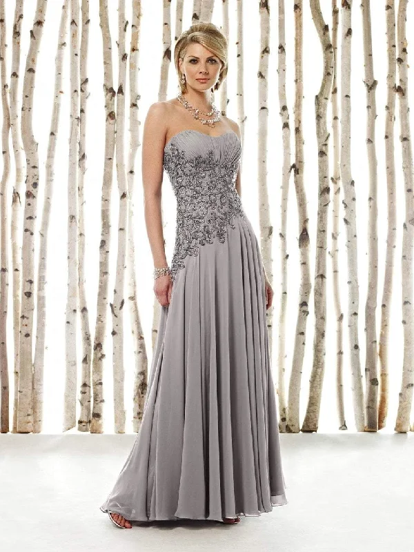 Weekend Sale Cameron Blake by Mon Cheri Ruched Strapless Sweetheart Beaded Gown