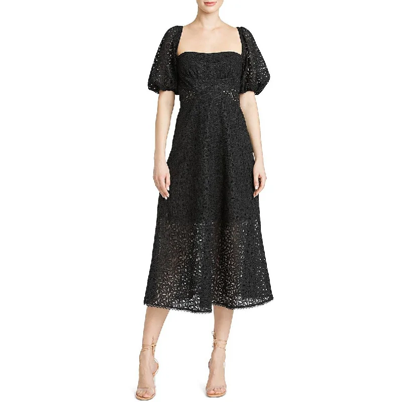 Stylish Everyday Clothing ML Monique Lhuillier Womens Lace Midi Dress