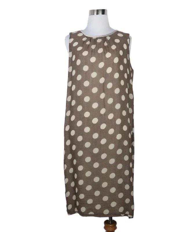 Hot Picks Max Mara Brown & Beige Polka Dot Dress sz 8