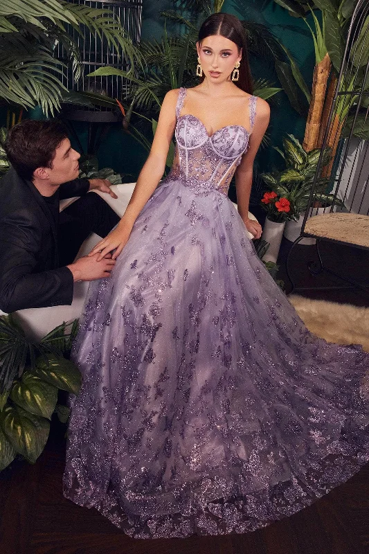 Women’s Fashion Clothing Cinderella Divine CB102 - Corset Prom Gown with Delicate Appliques