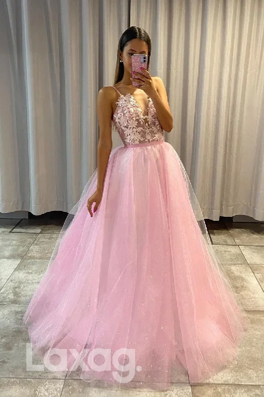 Chic Women’s Clothing 18707 - Floral Appliqued Illusion Cutout Tiered Sleeveless Straps Tulle Gown Chic Women’s Clothing 18707 - Floral Appliqued Illusion Cutout Tiered Sleeveless Straps Tulle Gown