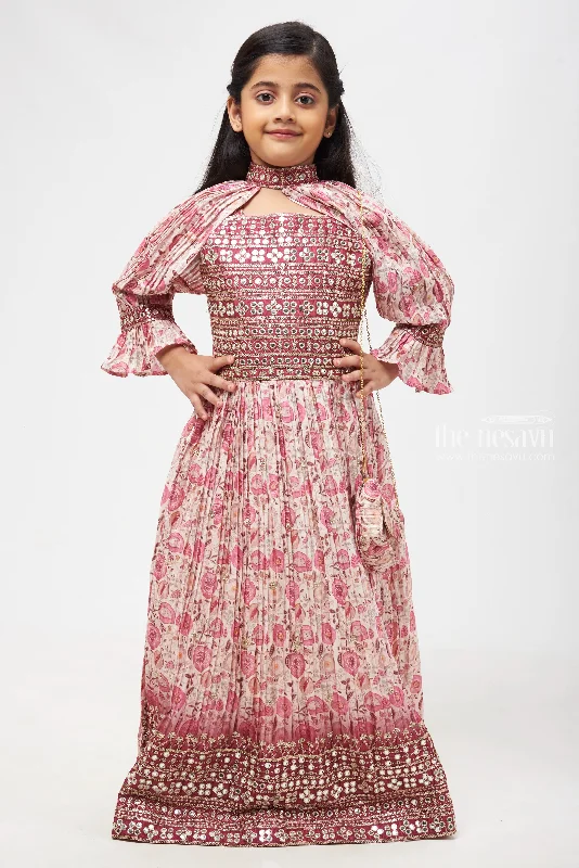 Trendy Outfits For Girls Majestic Paisley Diwali Anarkali Gown with Enchanting Bohemian Details for Girls Trendy Outfits For Girls Majestic Paisley Diwali Anarkali Gown with Enchanting Bohemian Details for Girls