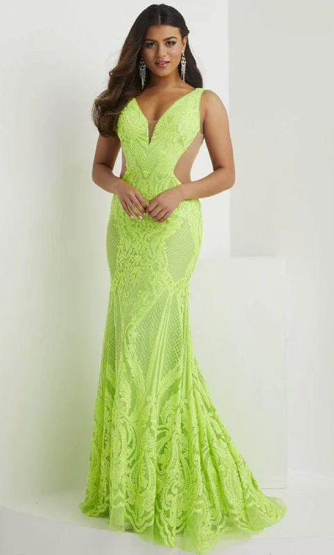 Casual Fashion for Women Panoply 14142 - Sequined V-Neck Evening Gown