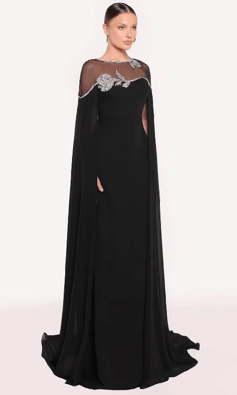 Limited Time Offers Tarik Ediz 98807 - Cape Trumpet Evening Gown