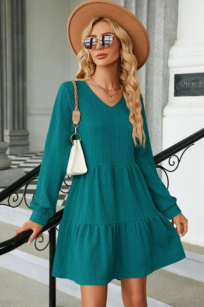 Best Boutiques Online V-Neck Long Sleeve Mini Dress