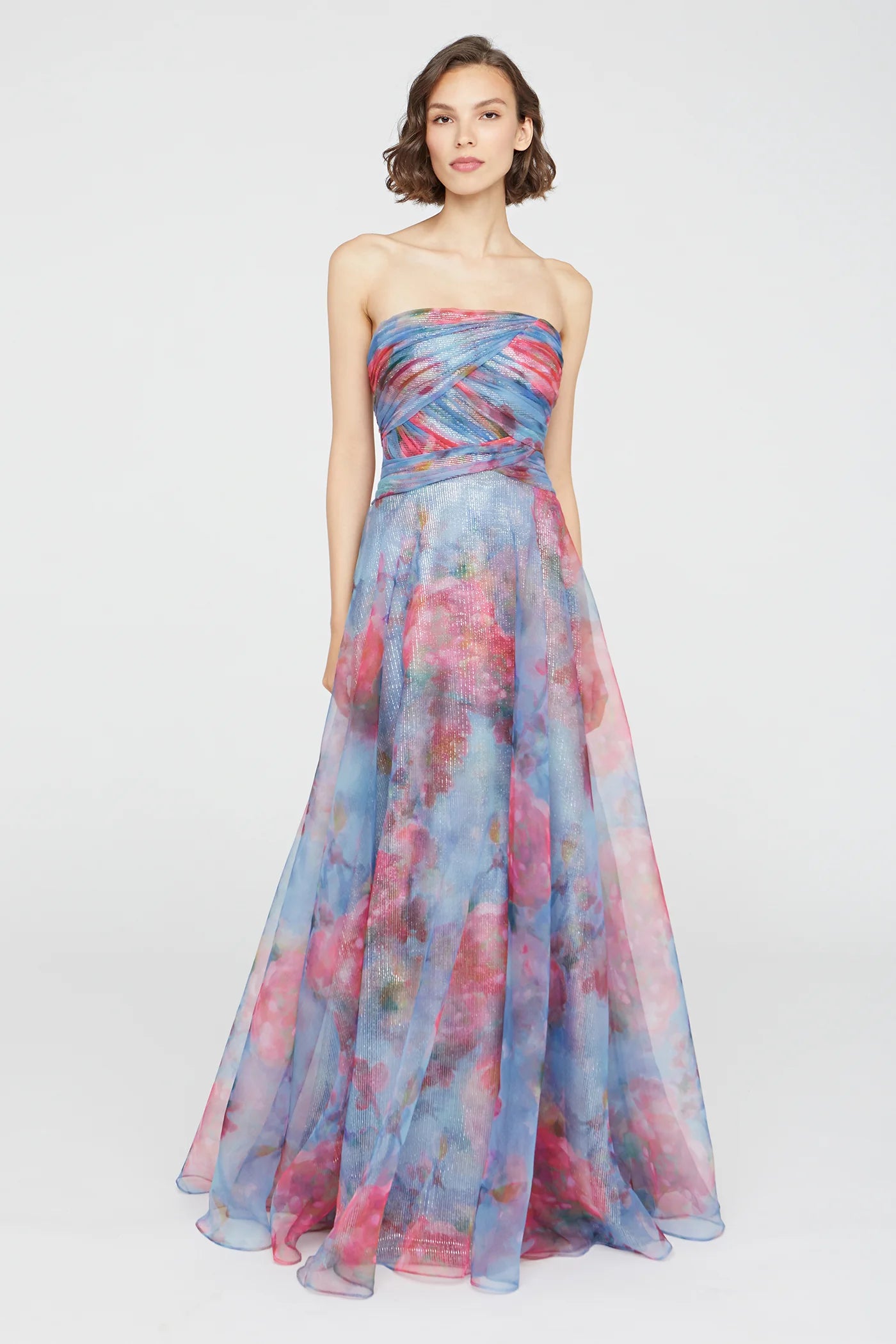 Snag Fabulous Fashion Bargains Giselle Strapless Organza Gown - Artic Floral