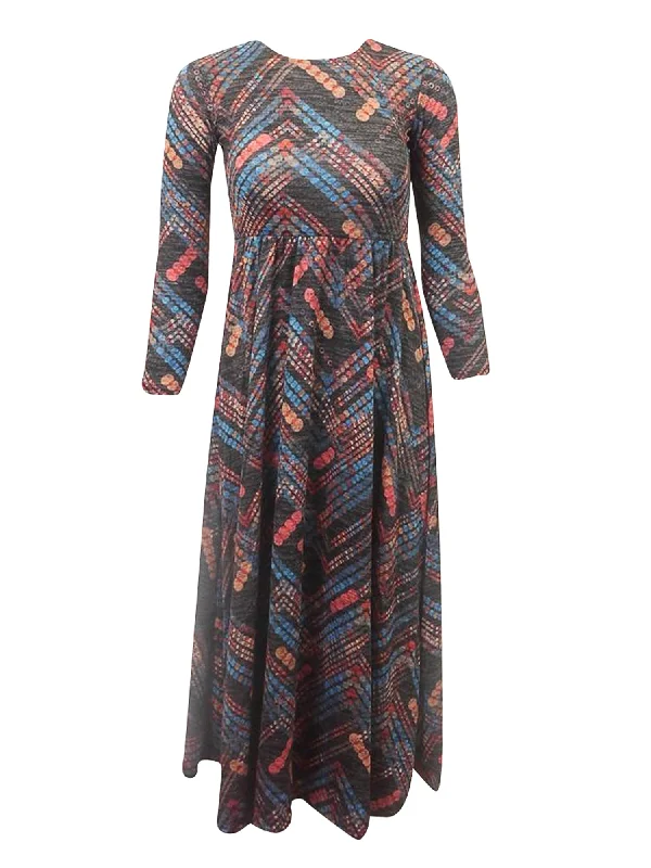 Clothing Store Indigo Hacci Print Maxi Dress