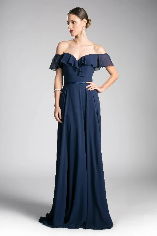 Summer Sale Cinderella Divine CJ246 Off Shoulder Ruffled Chiffon Empire Waist Formal Dress Summer Sale Cinderella Divine CJ246 Off Shoulder Ruffled Chiffon Empire Waist Formal Dress