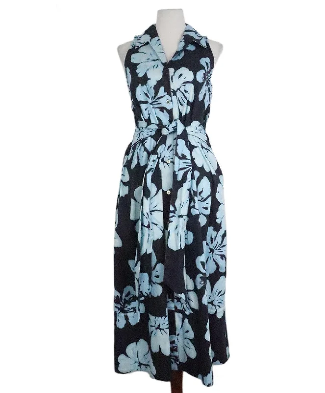 Sale Clothes Online Natori Blue Floral Print Dress sz 4