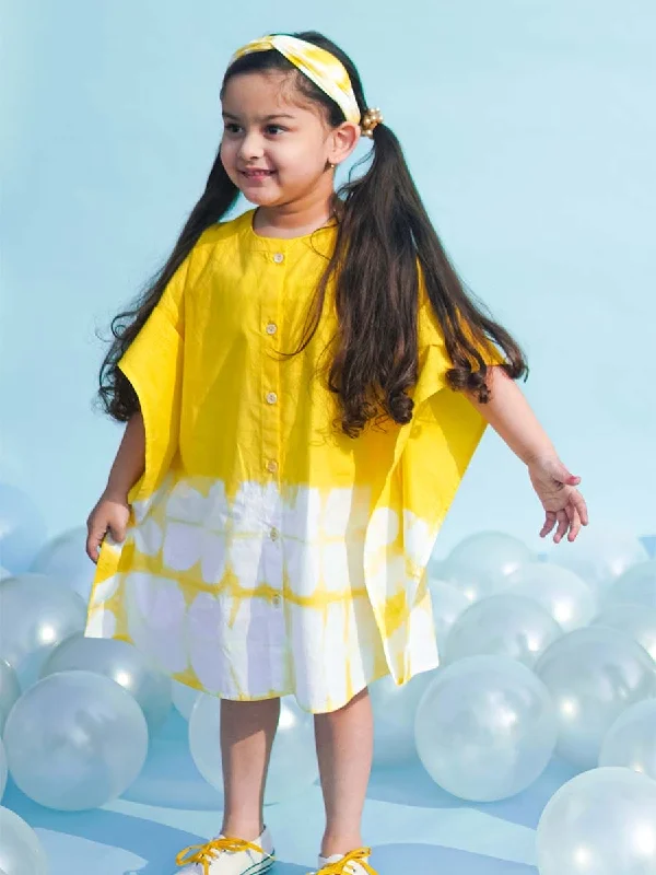 Weekend Exclusive Girls Kaftan Dress Tie Dye Clamp - Yellow