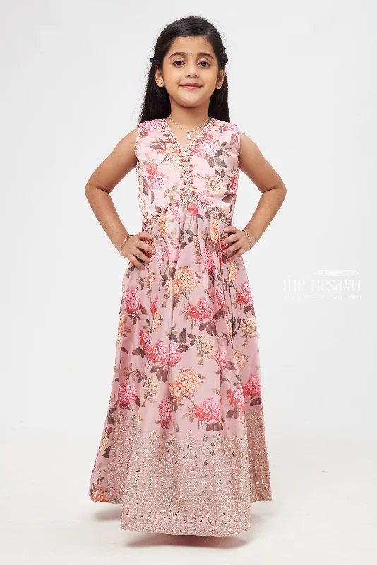 Women's Urban Fashion Delicate Blossom Diwali Gown with Shimmering Silver Detailing Anarkali for Girls Women's Urban Fashion Delicate Blossom Diwali Gown with Shimmering Silver Detailing Anarkali for Girls