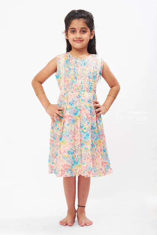 Seasonal Trends Carnival of Colors Paisley Print Cotton Frock for Girls