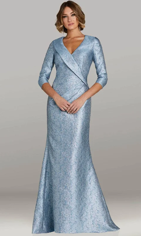 Flash Sale Event Feriani Couture 18439 - Fold Over V-Neck Mermaid Evening Gown