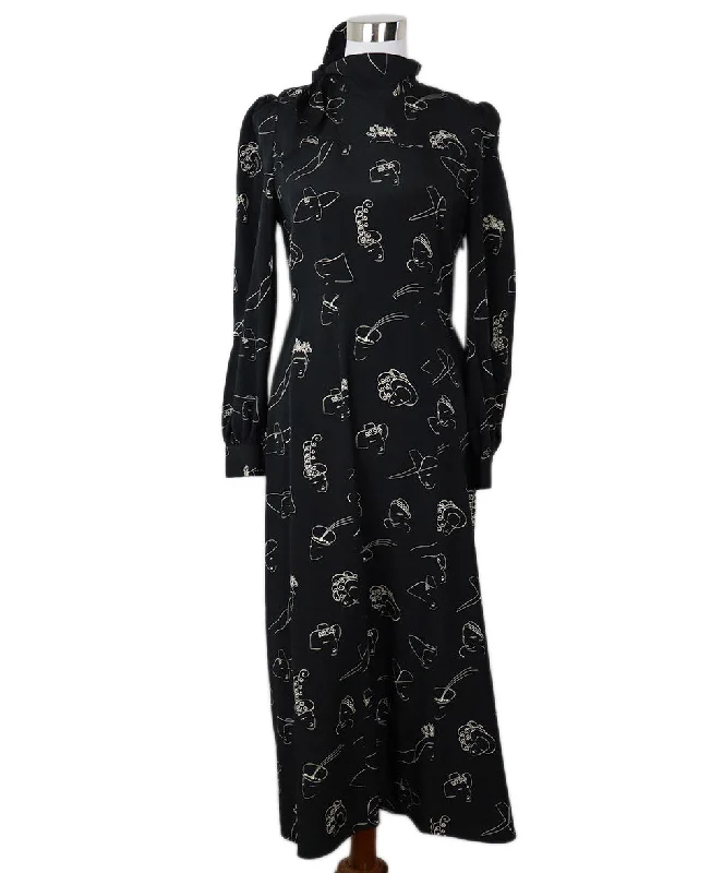 Mid Season Sale CO B&W Print Silk Dress sz 6