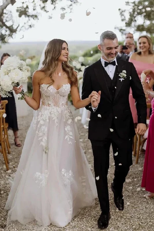 Trendy Women’s Dresses Online Roycebridal Tulle A-line Sweetheart Sleeveless Lace Appliques Boho Wedding Dresses, MW1026 Trendy Women’s Dresses Online Roycebridal Tulle A-line Sweetheart Sleeveless Lace Appliques Boho Wedding Dresses, MW1026