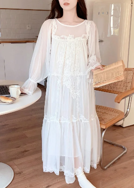 Clothing Sales Cute White O-Neck Embroidered Floral Tulle Vacation Long Dresses Long Sleeve Clothing Sales Cute White O-Neck Embroidered Floral Tulle Vacation Long Dresses Long Sleeve