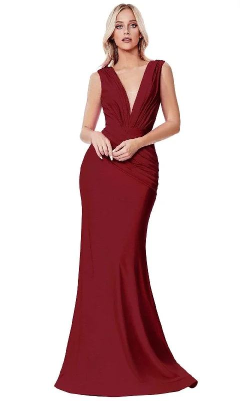 Hot Trends Cinderella Divine - CD912 Sleeveless V Neck Mermaid Long Evening Gown