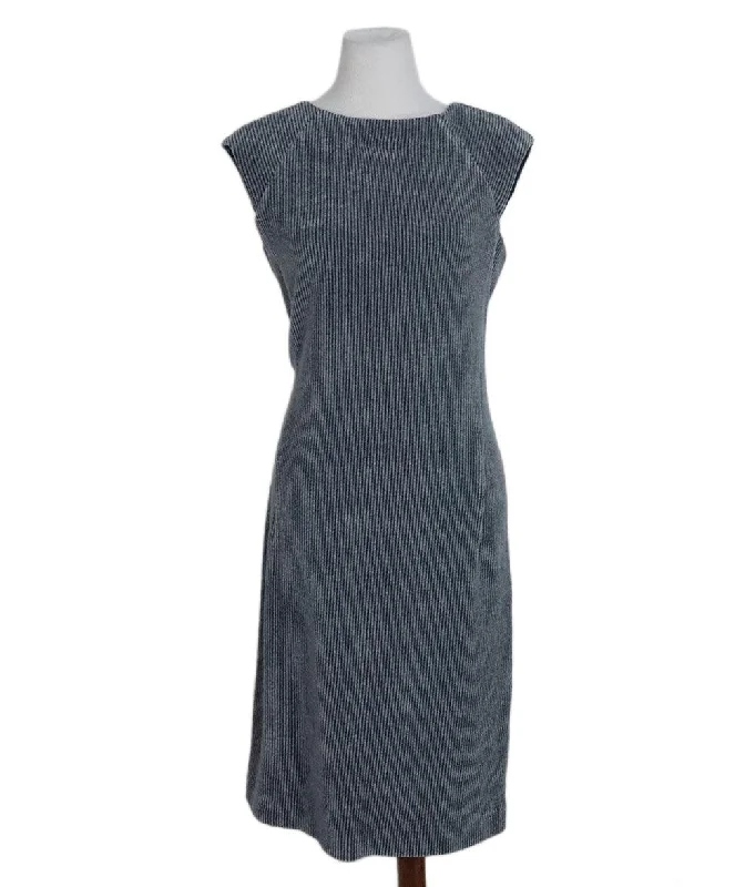 All Season Basics Discount Amina Rubinacci Grey & Navy Wool Dress sz 6