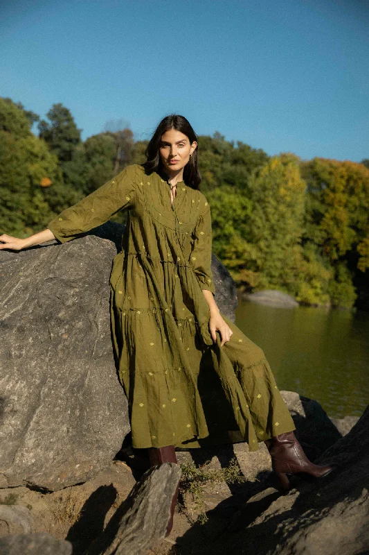 Graceful Drape Casandra Dress Green