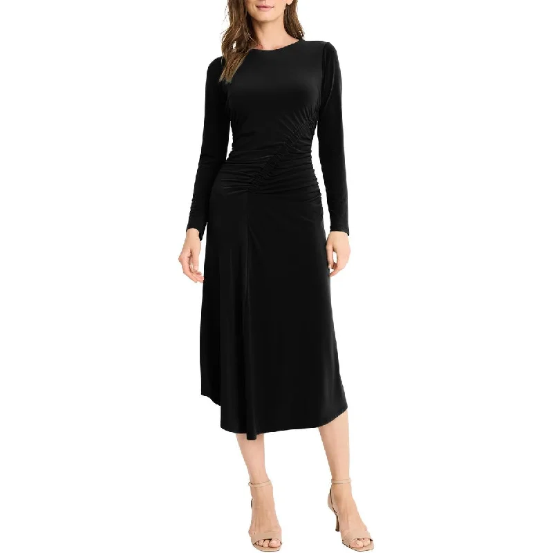 Sophisticated Women’s Fashion Maggy London Womens Ruched Long Midi Dress