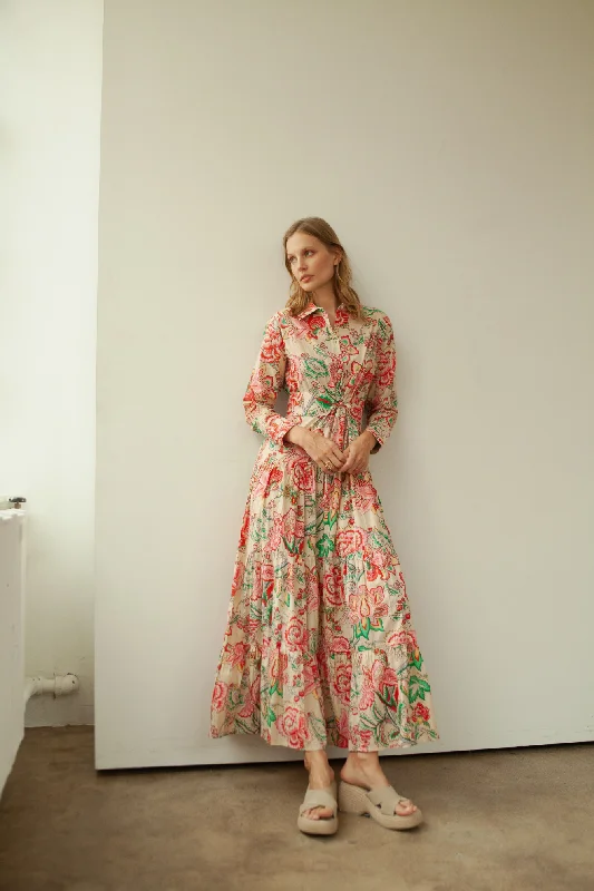 Online Boutiques Meredith Peony Dress Cream