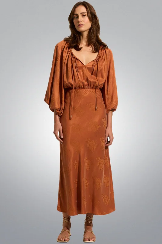 Glamorous Evening Wear AUGUST THE LABEL Womens Zelda Midi Dress - Rust