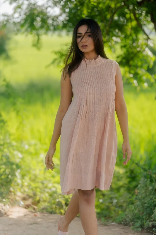 Edgy Fashion BLUSH PLEATED DRESS