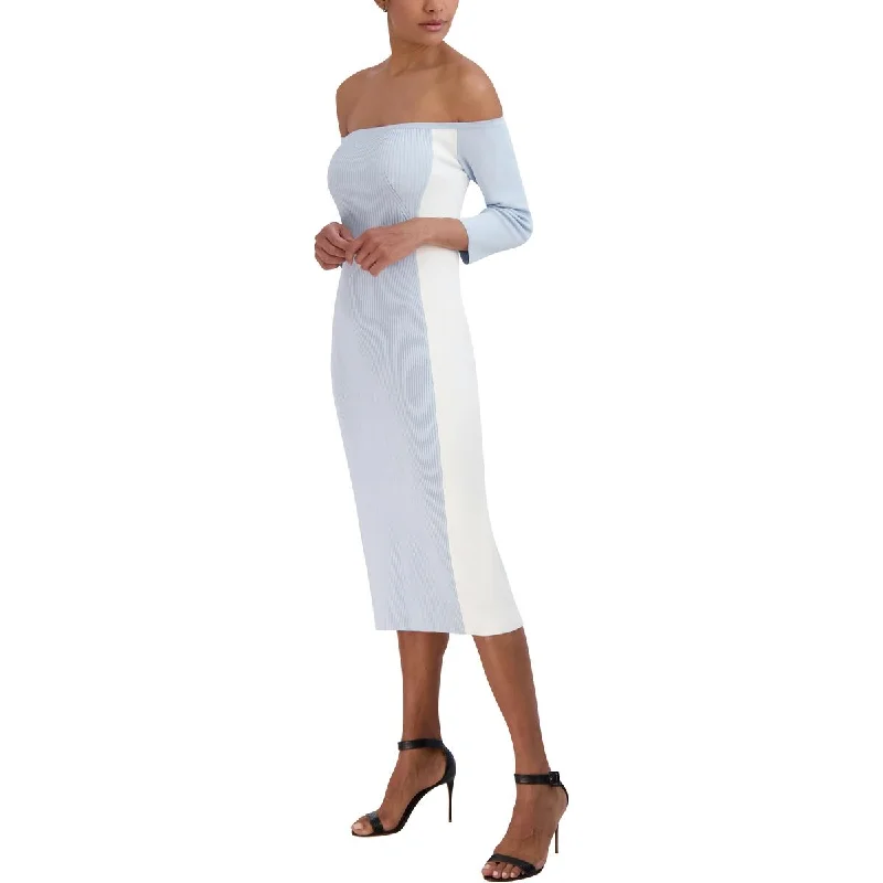 Exclusive Discount BCBGMAXAZRIA Womens Below Knee Stretch Midi Dress