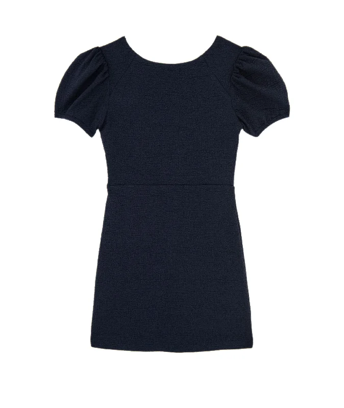 Odd Size Clearance Sale By Debra Girls Mia Navy Puff Sleeve Sheath Dress