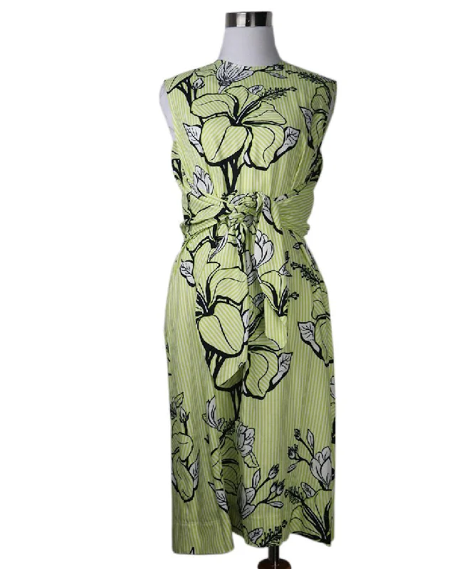 Stylish Everyday Clothing Lela Rose Green & Black Dress sz 8