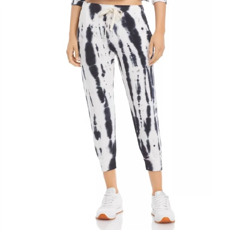 Evening Elegance Painter Super Soft Sweatpants In Faded Black Tie Dye